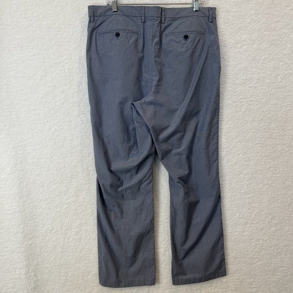 Banana Republic Men's Kentfield Flat Front Micro Check Career Pants 38x28.5 Blue - Picture 4 of 10